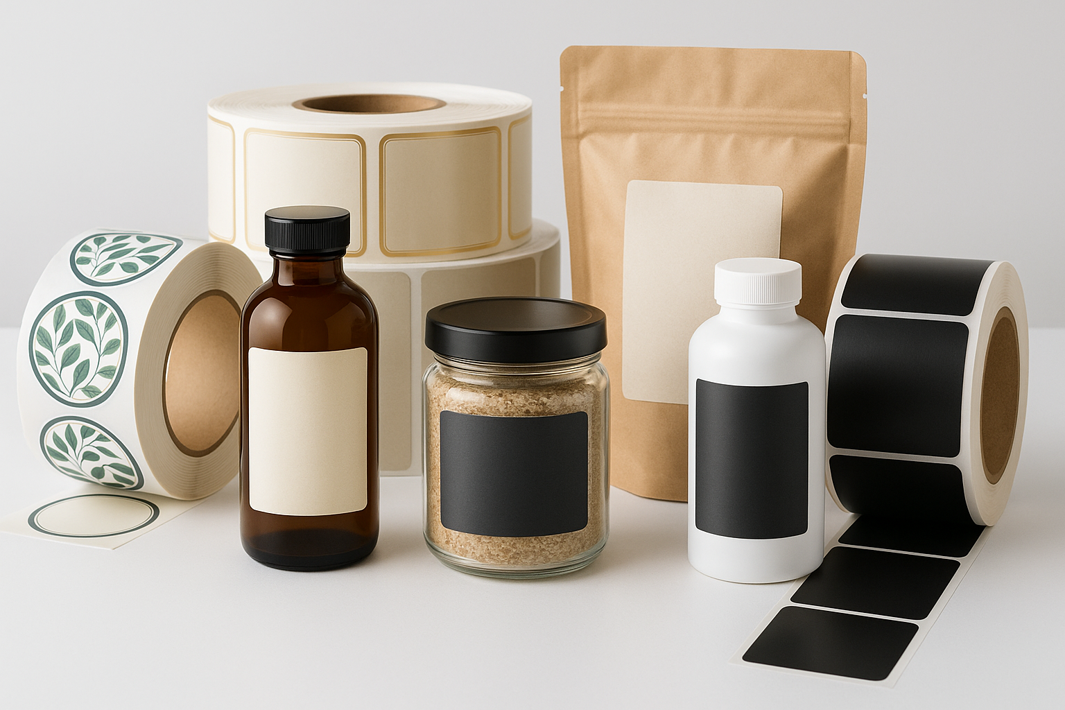 Premium printed label rolls and packaging